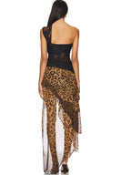 Lace Leopard Ruffle Dress