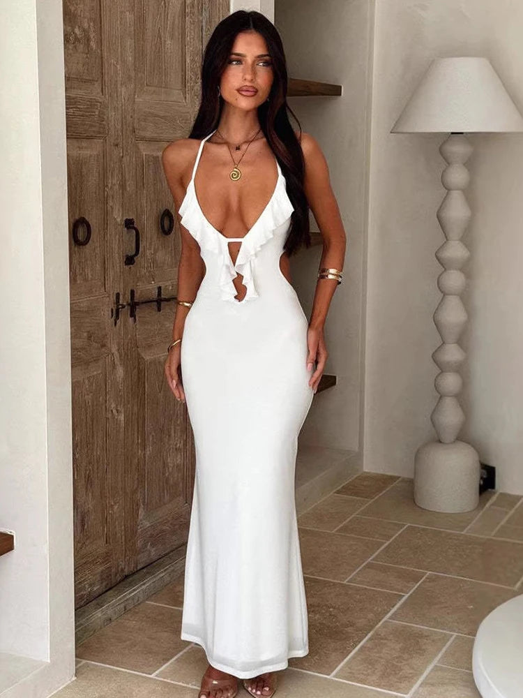 Liana Deep V-Neck Maxi Dress