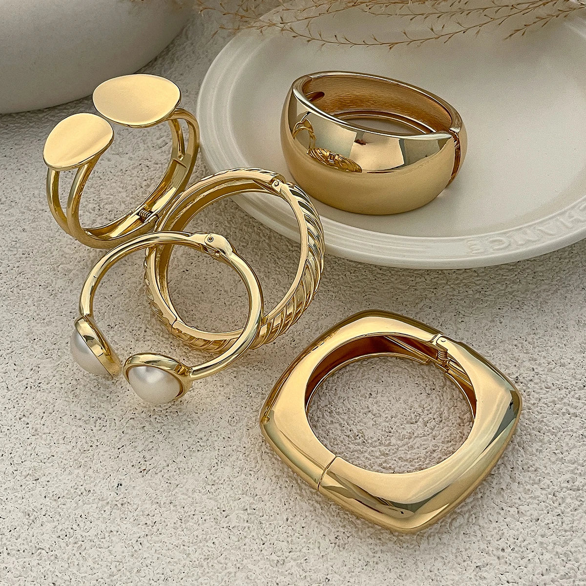 Heavy Metal Chunky Spring Bangles - F