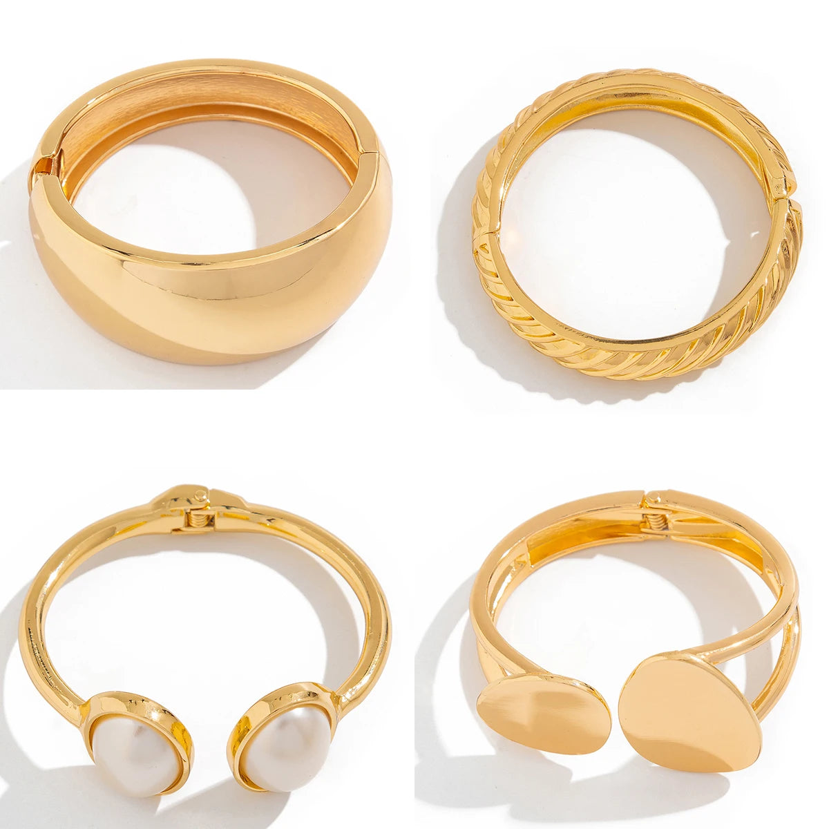 Heavy Metal Chunky Spring Bangles - A