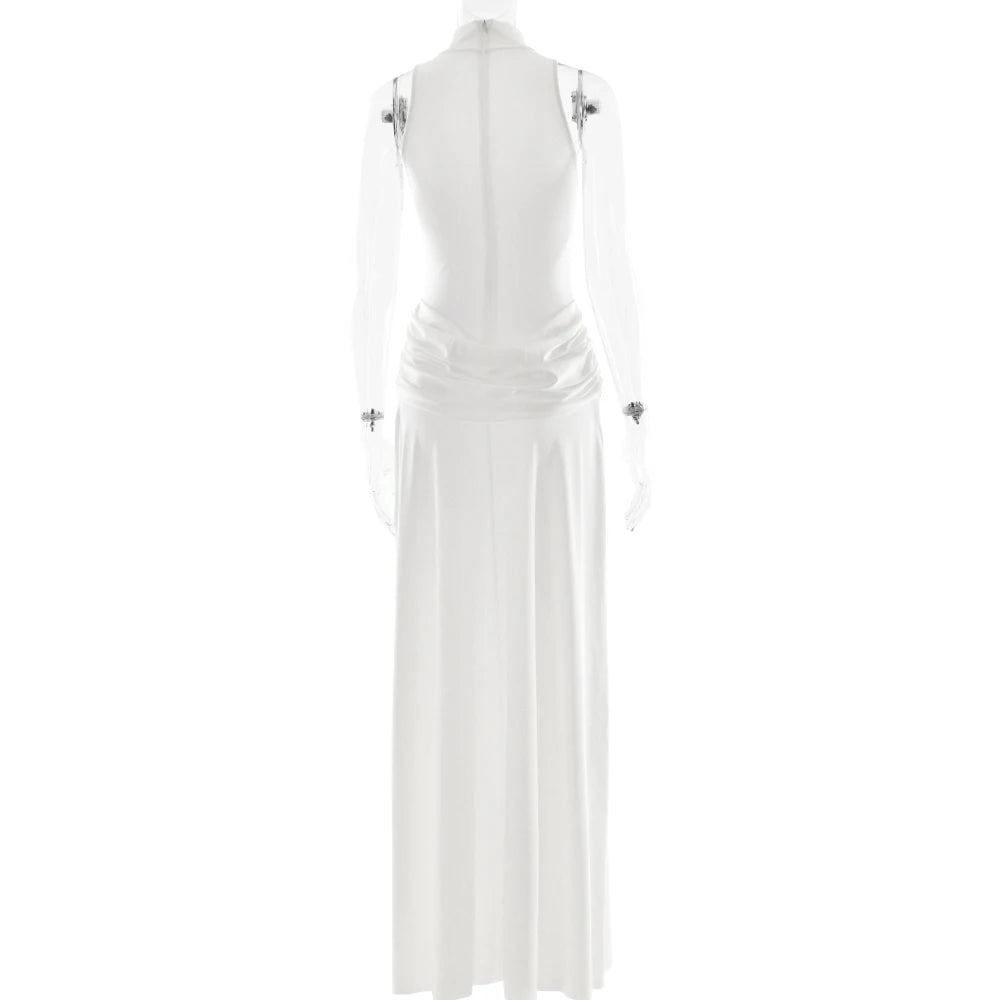 White dress on a mannequin against a white background