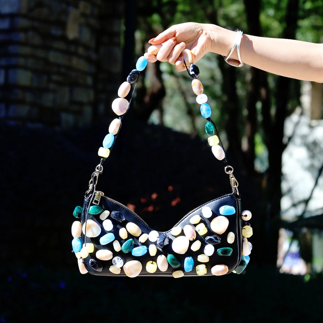 Handmade Stone Shoulder Bag