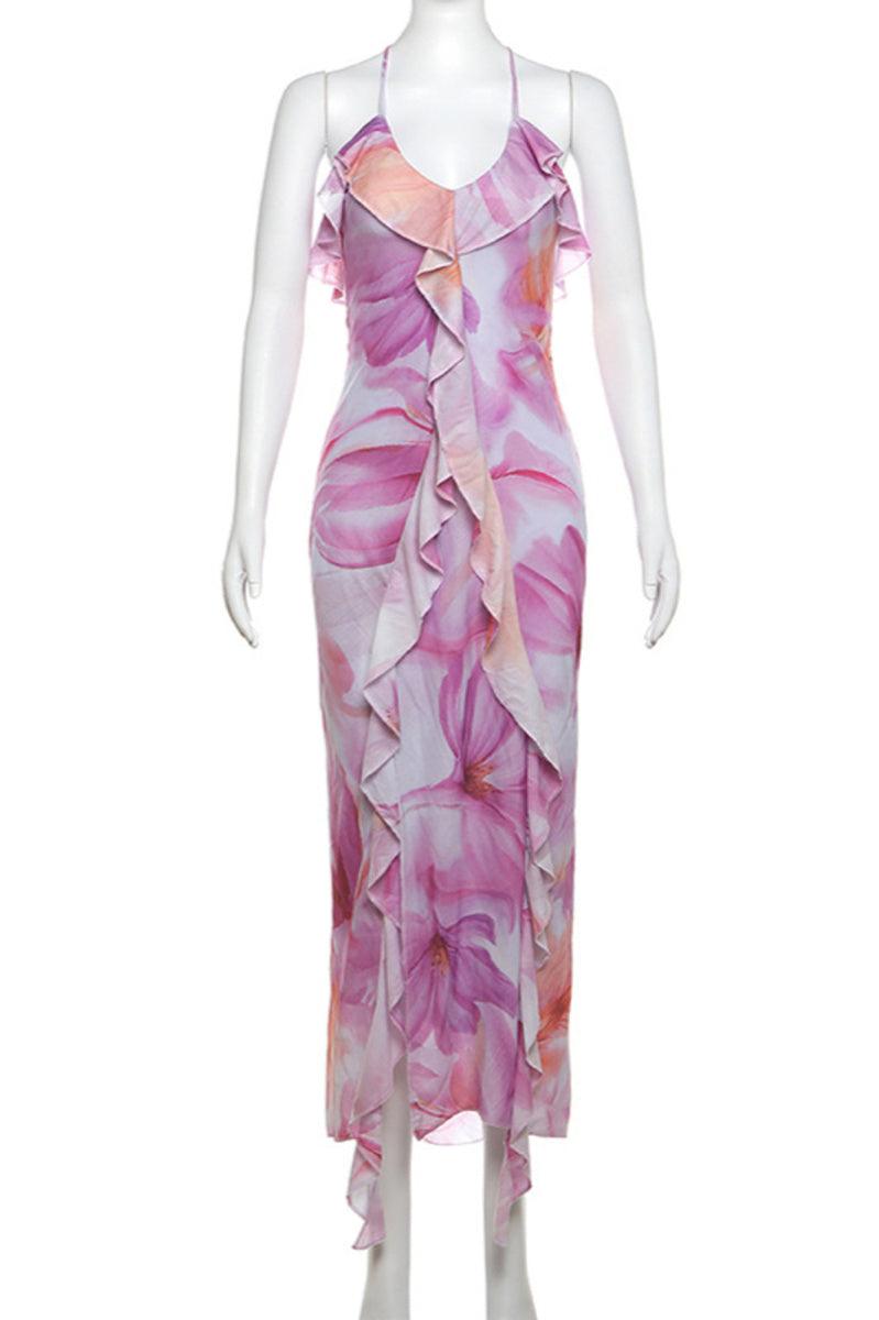 Celine Floral Print Midi Dress