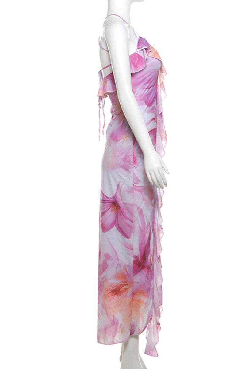Celine Floral Print Midi Dress