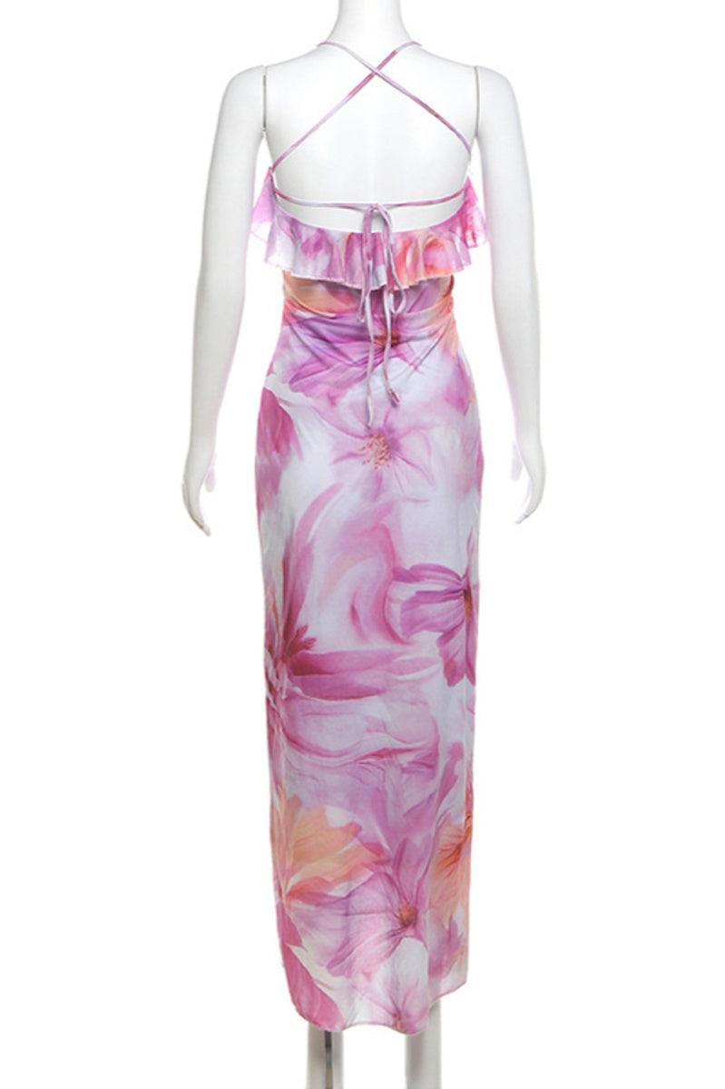 Celine Floral Print Midi Dress