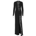 Claudia Deep V-neck Slit Dress - Virago Wear - Dresses, New arrivals - Dresses