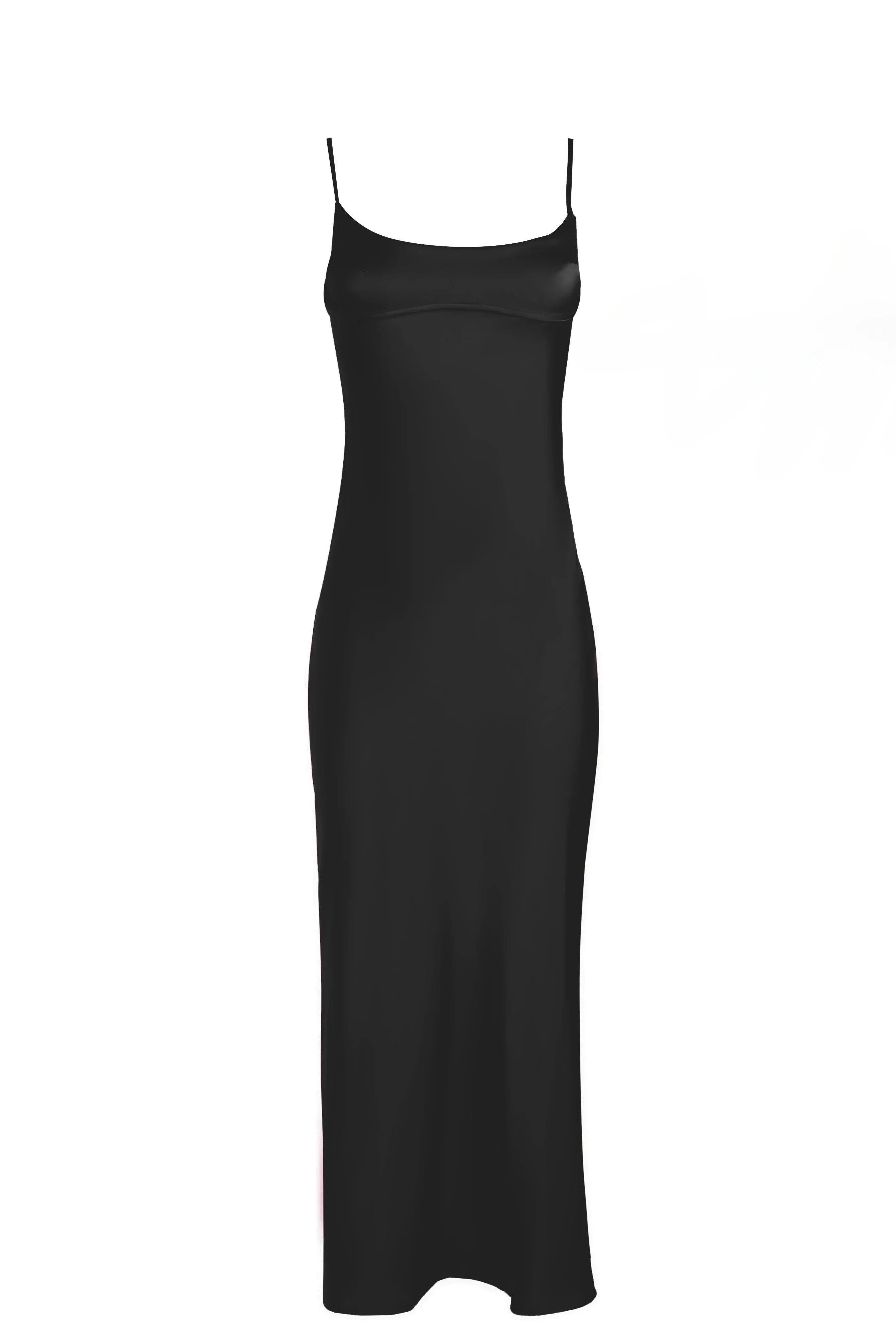 Evelise Mid-calf Satin Dress - Virago Wear - dress, Dresses, Midi Dress, New arrivals - Dresses
