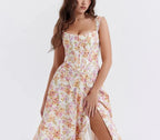 Flavia Floral Print Midi Dress - Virago Wear - Dresses, Midi Dress, New arrivals - Dresses