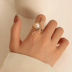 Jailyn Snake Pearl Ring - Virago Wear - Accessories, New arrivals, Rings - Rings