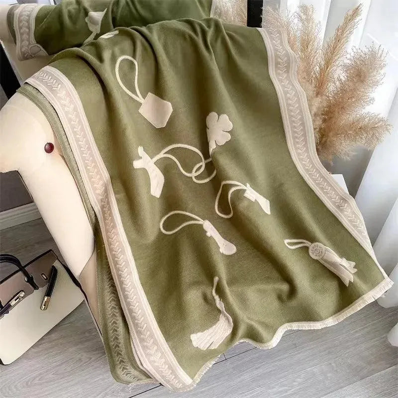 Olive Talisman Cashmere Shawl